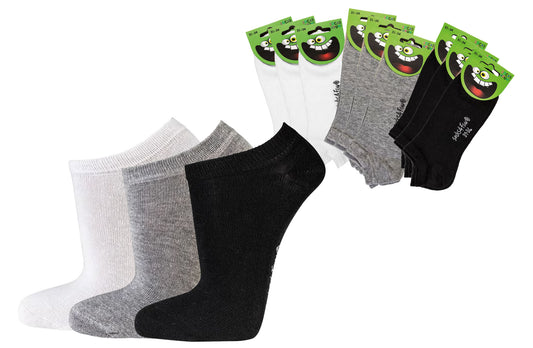 Sneaker Socken Kinder Teenager Erwachsene Unisex Schwarz Grau Weiß 31 bis 38