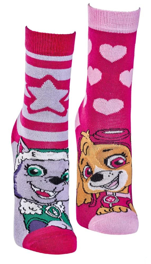 Paw Patrol 2 Paar Skye Everest Mädchen Socken Hunde Kinder
