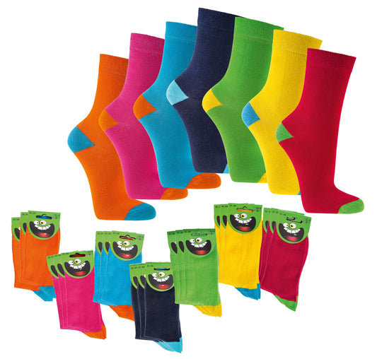 Kinder Socken Bunt Kontrastfarbe Unisex Jungen Mädchen Gute Laune Baumwolle