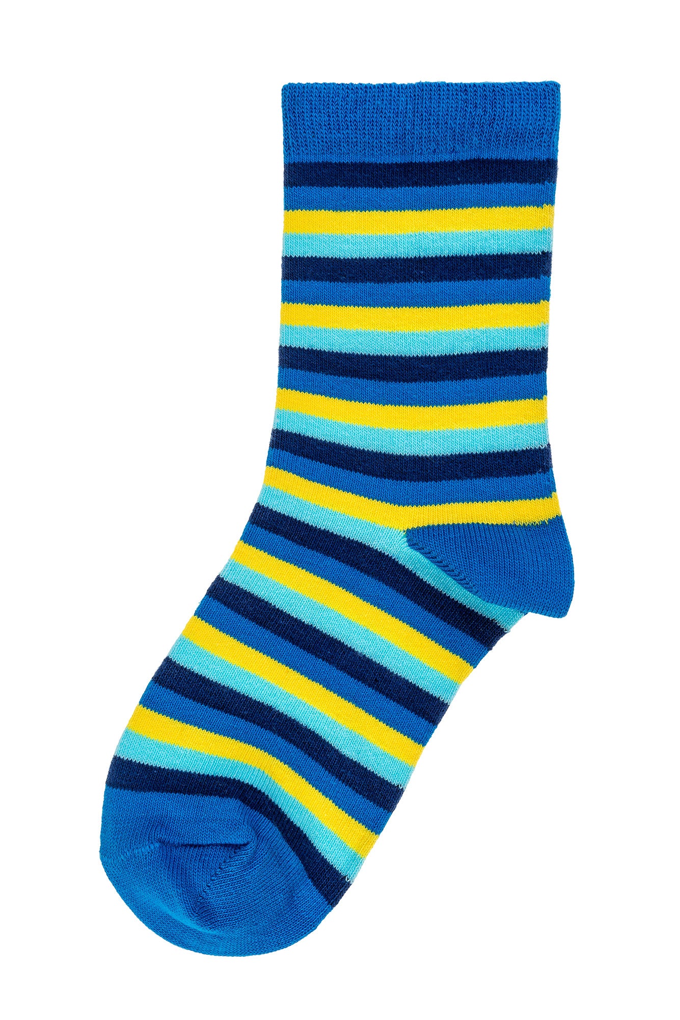 Kinder Jungen Socken Geringelt Gestreift Bio Baumwolle GOTS Zertifikat Blau Gelb
