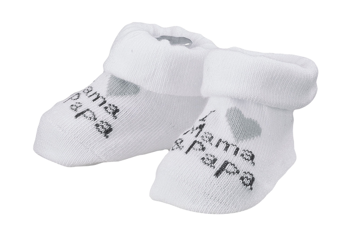 Erstling Baby Geburt Socken Schuhe Geschenk Box Text Mama Papa viel Baumwolle