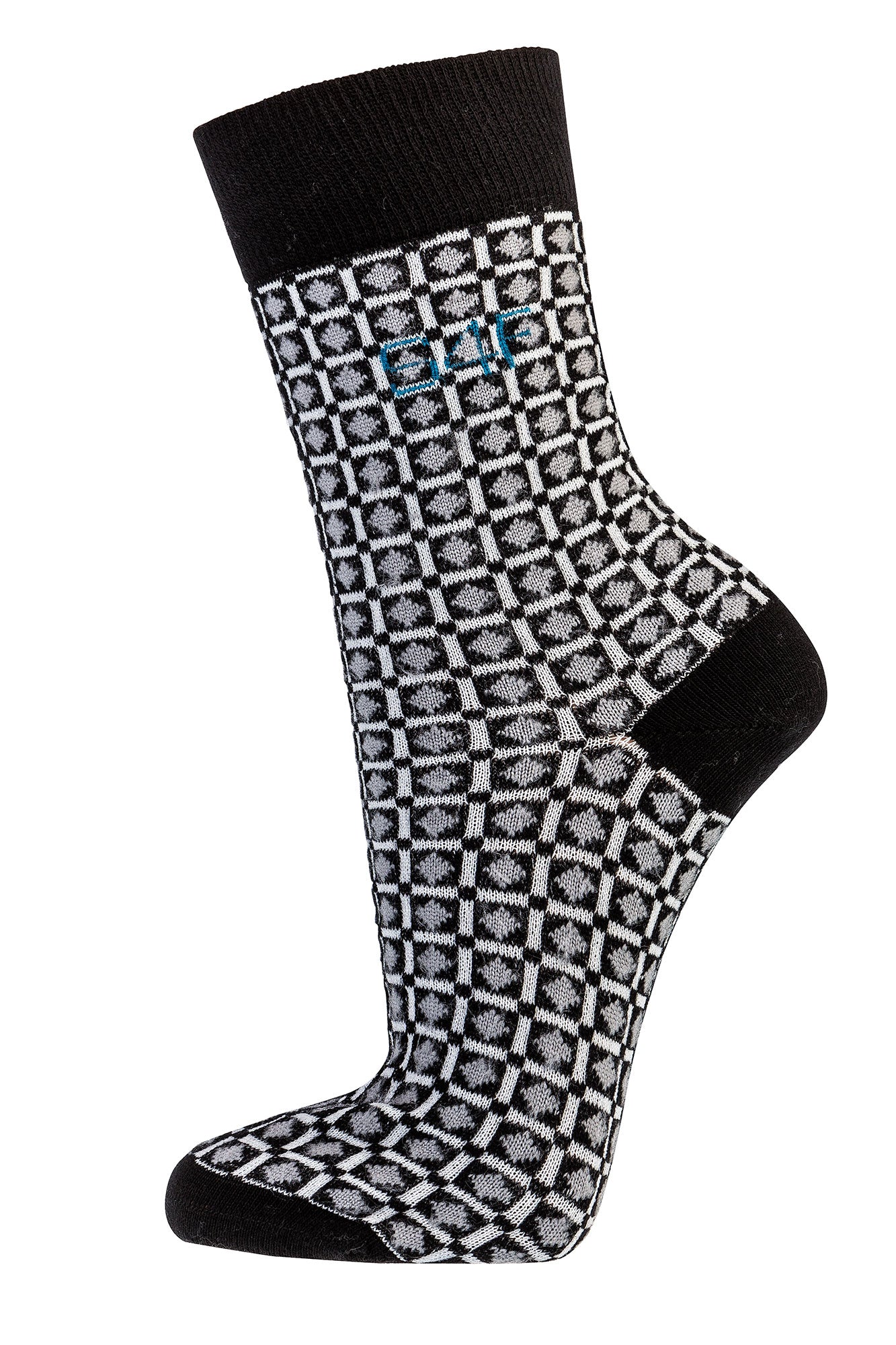 Socken ohne Gummi 3 Paar Modern 39/42 43/46 Schwarz Weiß Grau Baumwolle - Kipamo