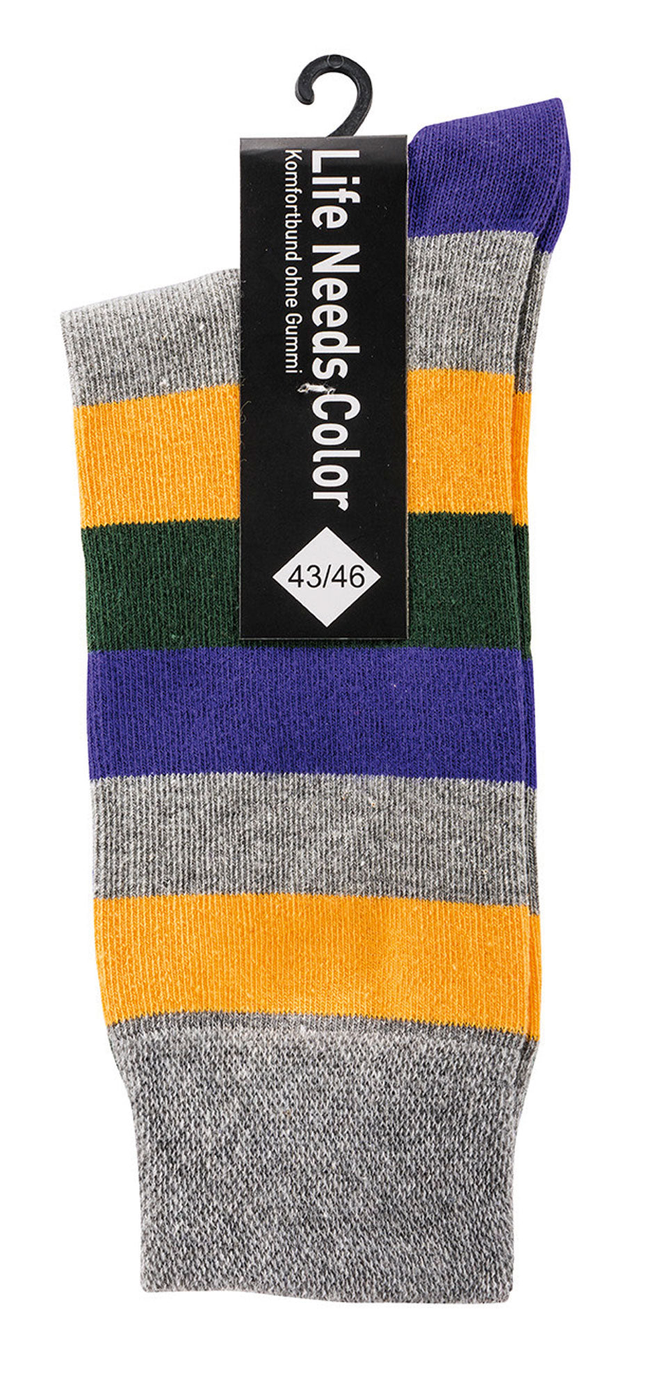 Socken Herren Ringel Bunt ohne Gummi 39/42 43/46 47/50 Beruf Freizeit Baumwolle - Kipamo