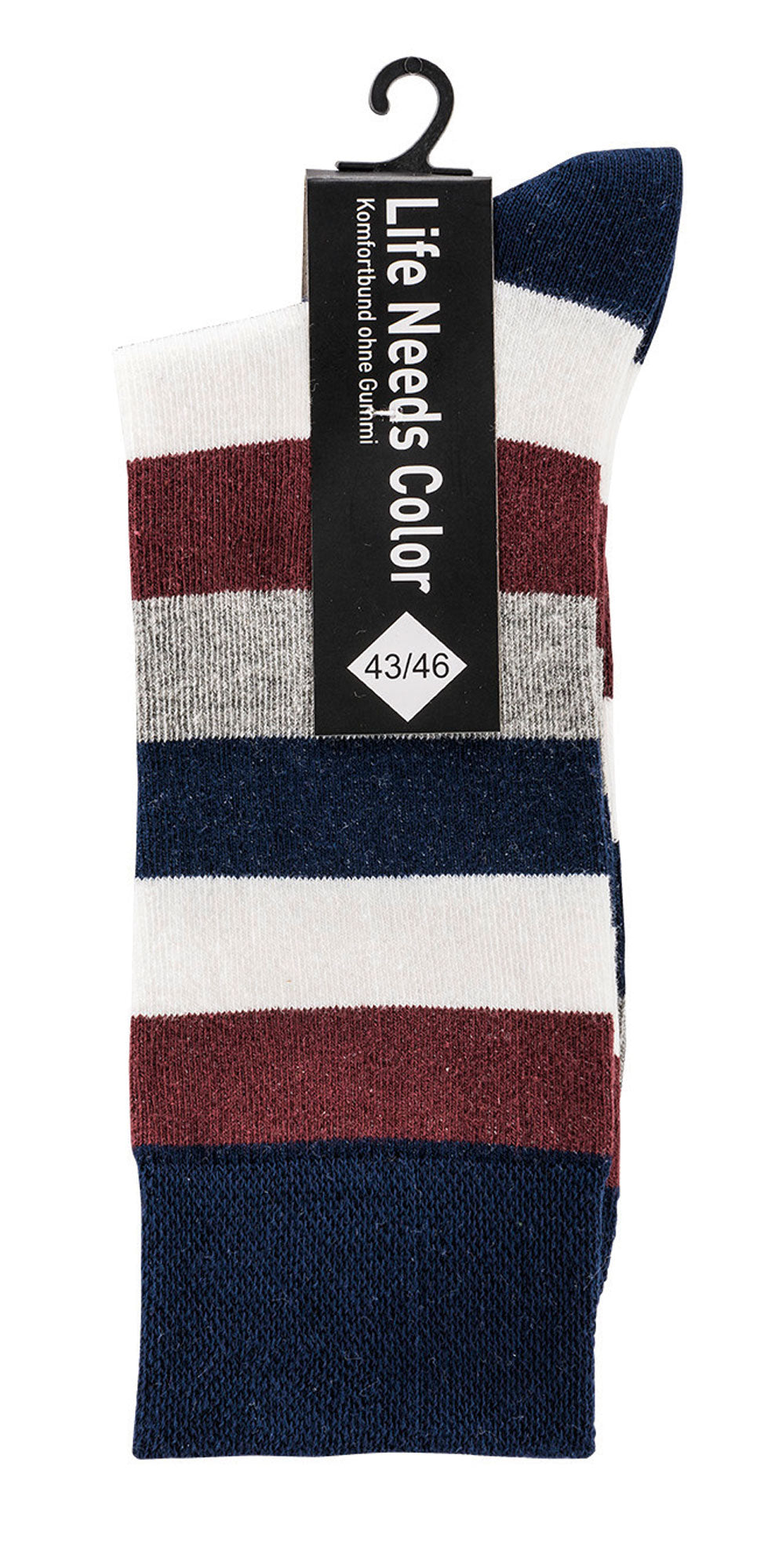 Socken Herren Ringel Bunt ohne Gummi 39/42 43/46 47/50 Beruf Freizeit Baumwolle - Kipamo