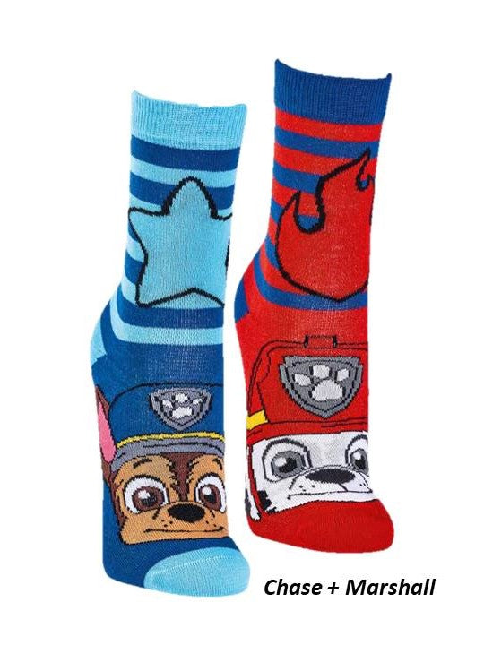 Paw Patrol 2 Paar Statement Socks Hunde Kinder Chase Marshall Rubble