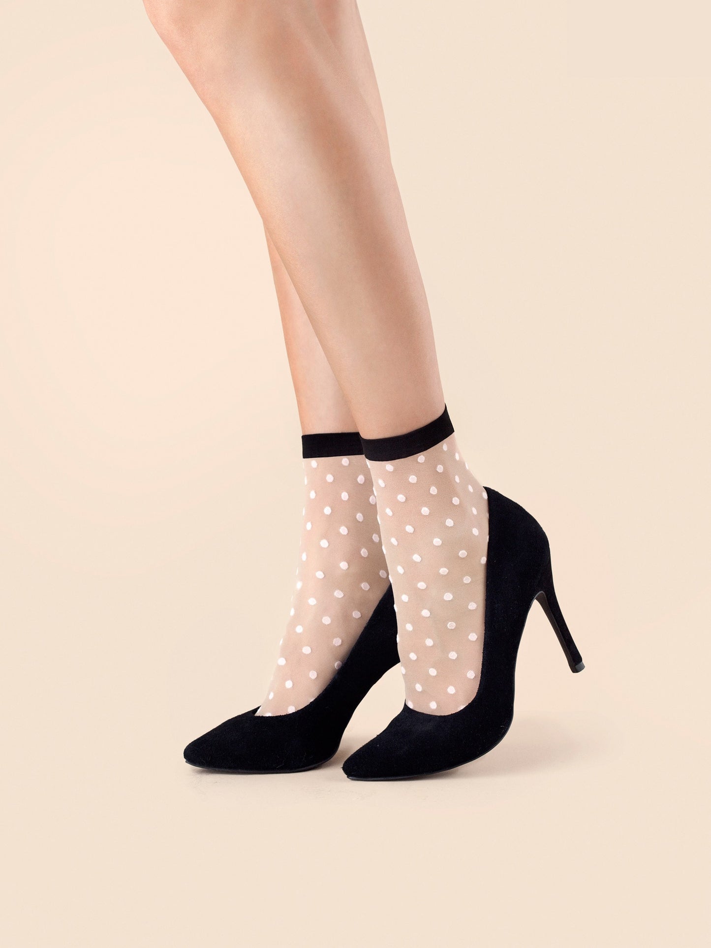 Fiore Bubble Gum Statement Socks Feinsöckchen Punkte Nylons Schwarz Weiß 20 den - Kipamo