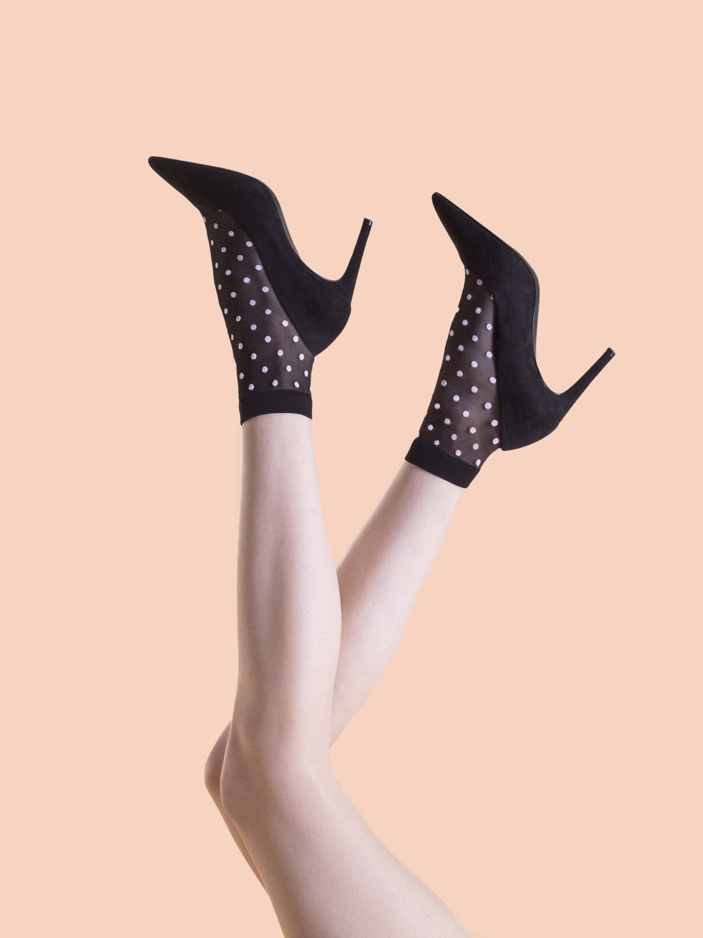 Fiore Bubble Gum Statement Socks Feinsöckchen Punkte Nylons Schwarz Weiß 20 den - Kipamo