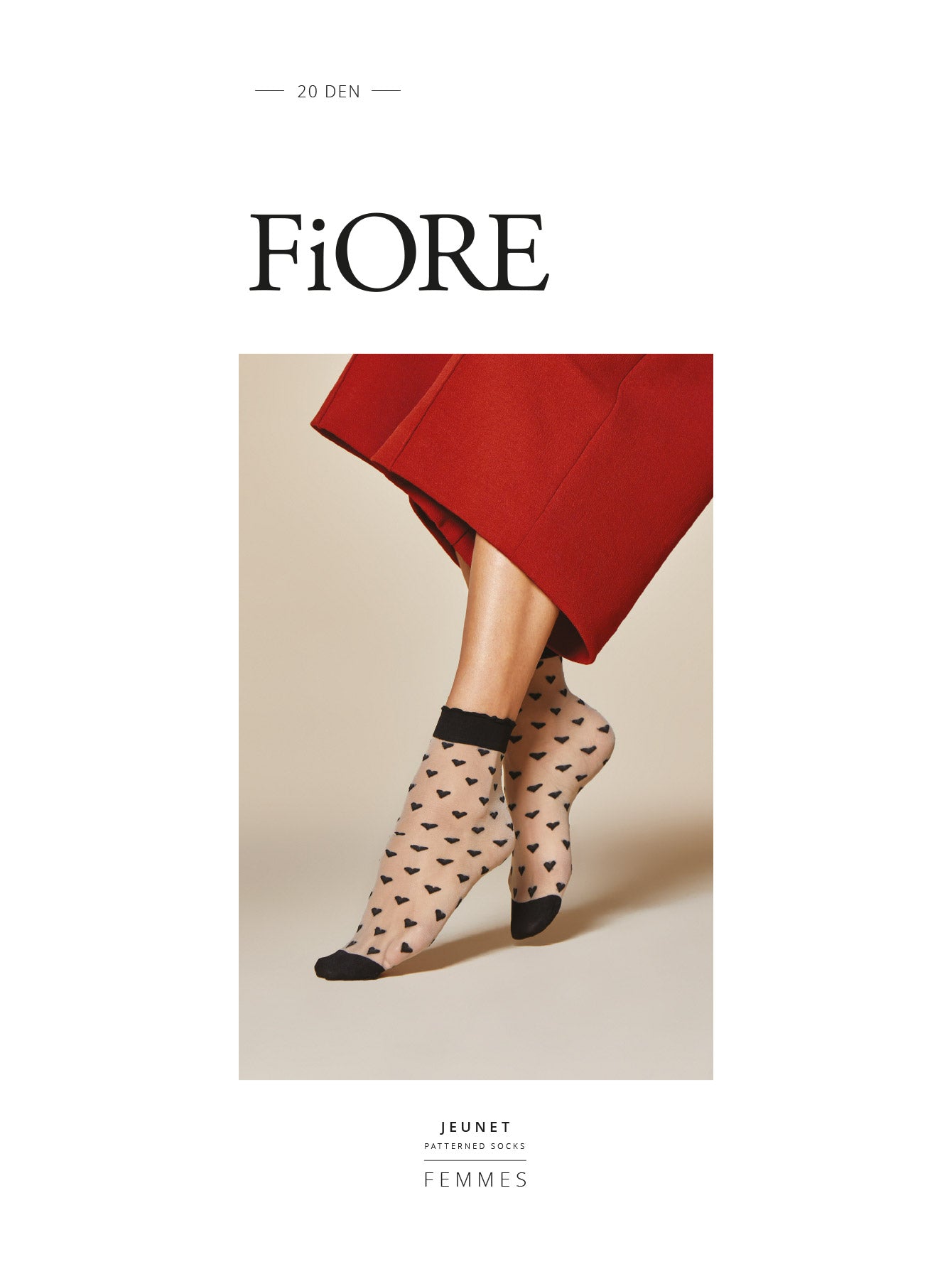 Fiore Jeunet Statement Socks Feinsöckchen Haut Schwarz 20 den Nylon Socken Damen - Kipamo