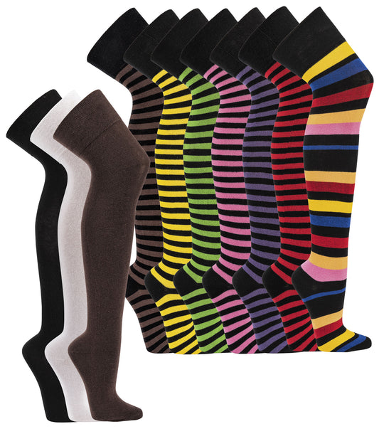 Modische Overknees Mehrfarbig Bunt Uni - Kipamo