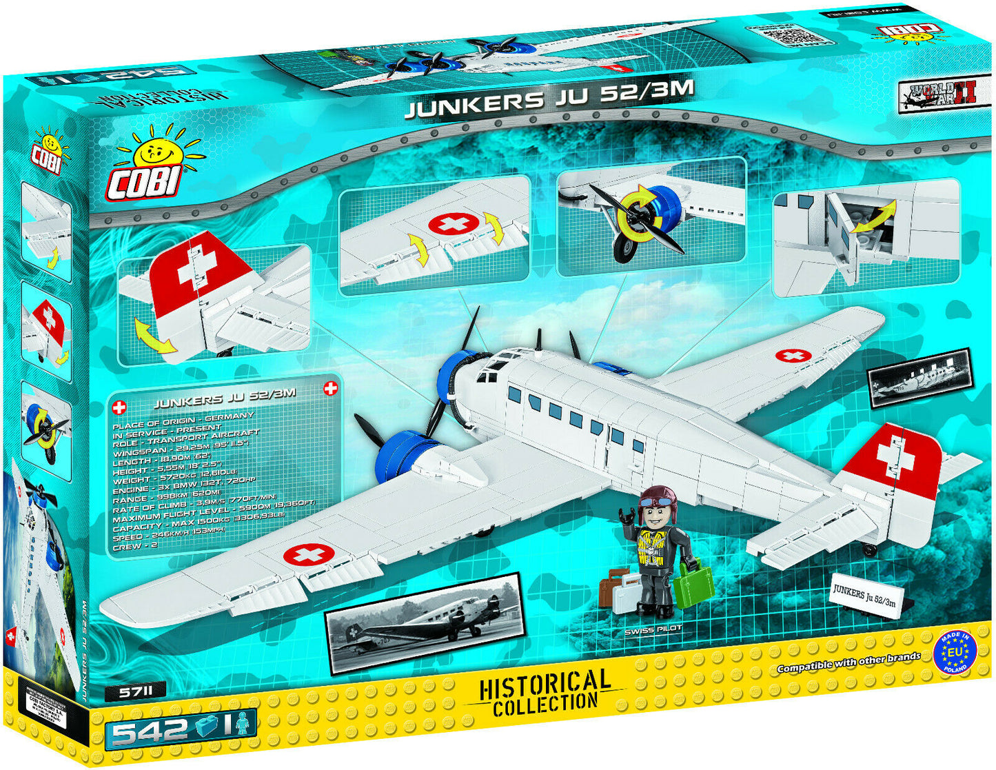 Cobi 5711 – Junkers Ju 52/3M Zivil - Kipamo